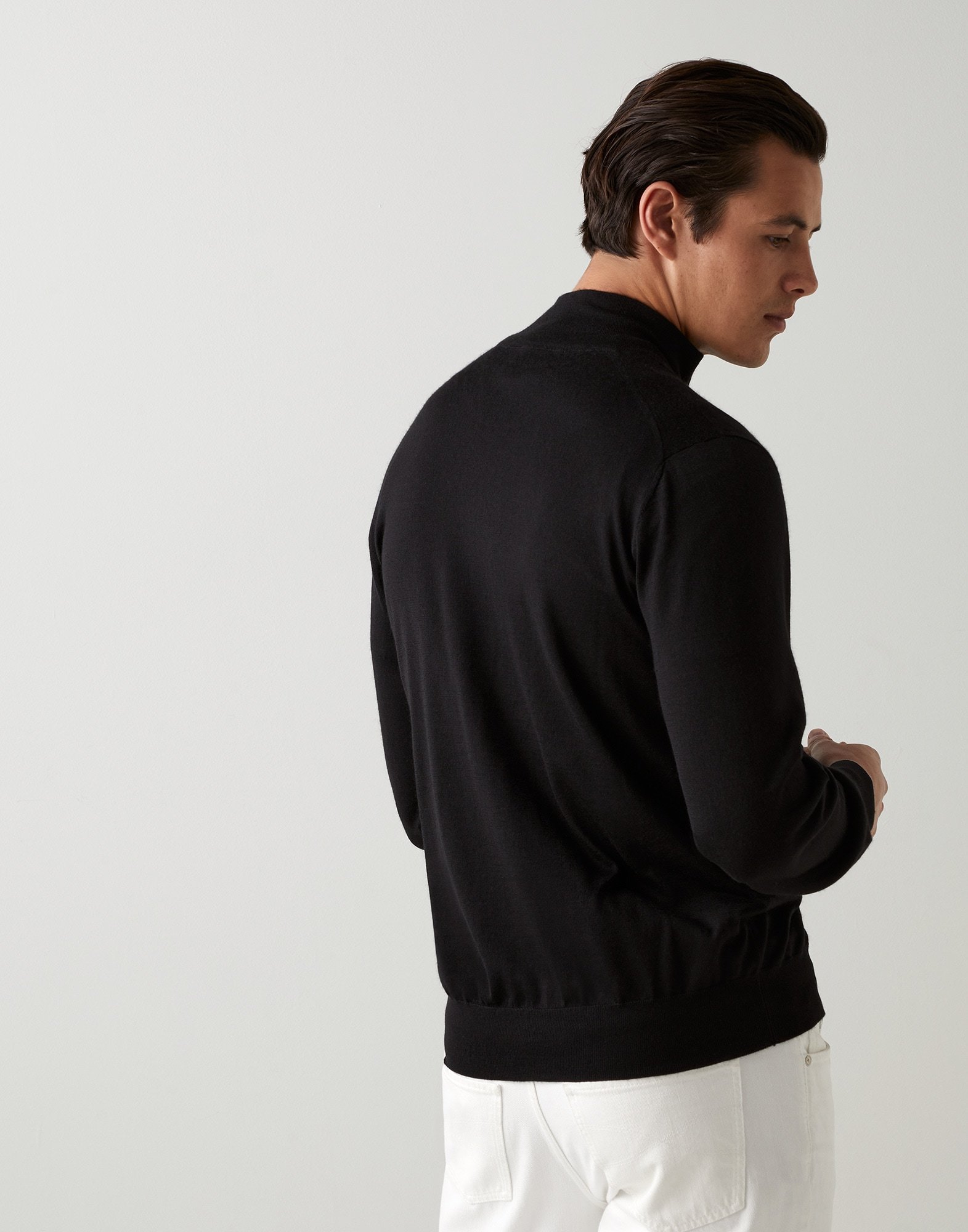 Brunello Cucinelli Zip-up Knitted Cashmere Jumper In Black