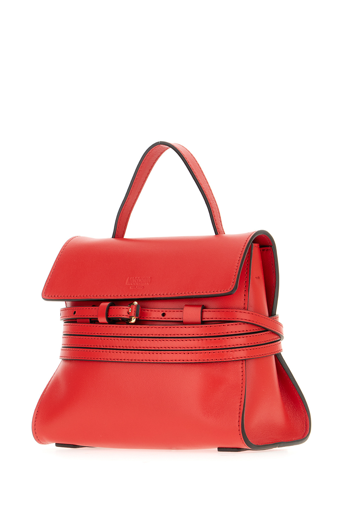 Moschino Tie Me Leather Tote Bag In Pink