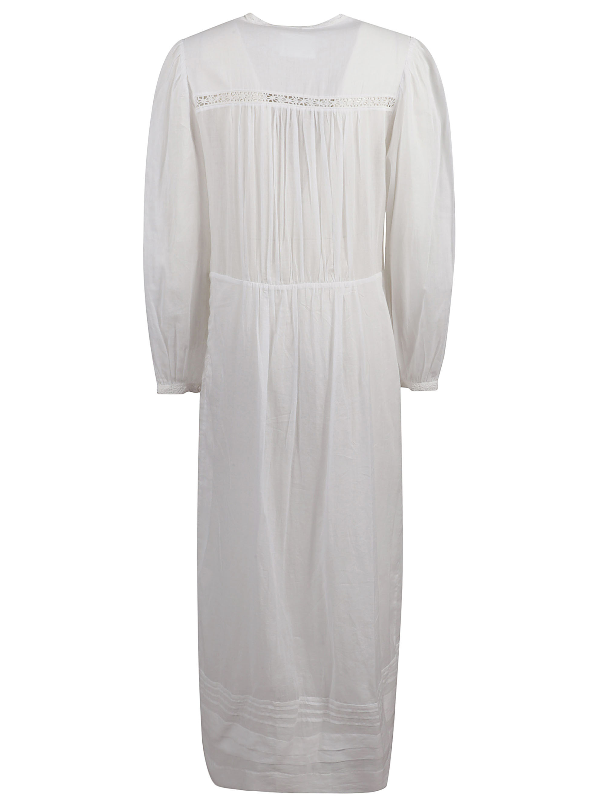 Isabel Marant Étoile Gisela Cotton Dress Pleated Front In White