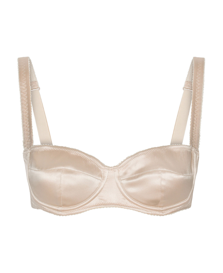 Dolce & Gabbana Stretch-silk Balconette Bra In Nude