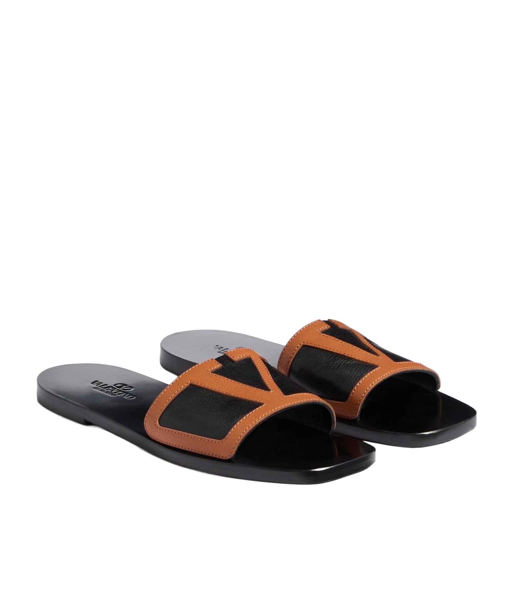 Shop Valentino Viva Superstar Slide Sandal In Nappa Leather In Black