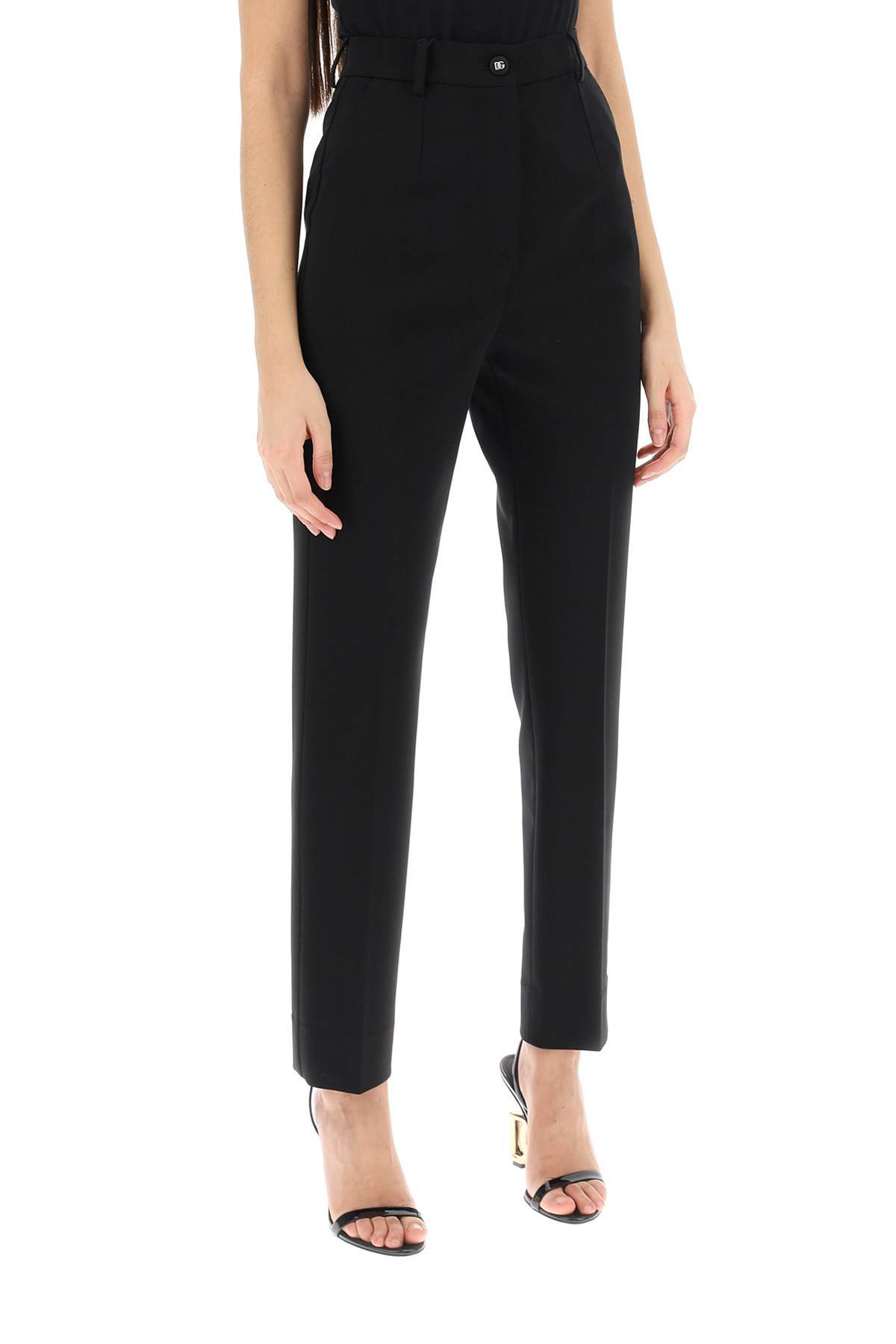 Dolce & Gabbana Milano-stitch Cigarette Pants In Black