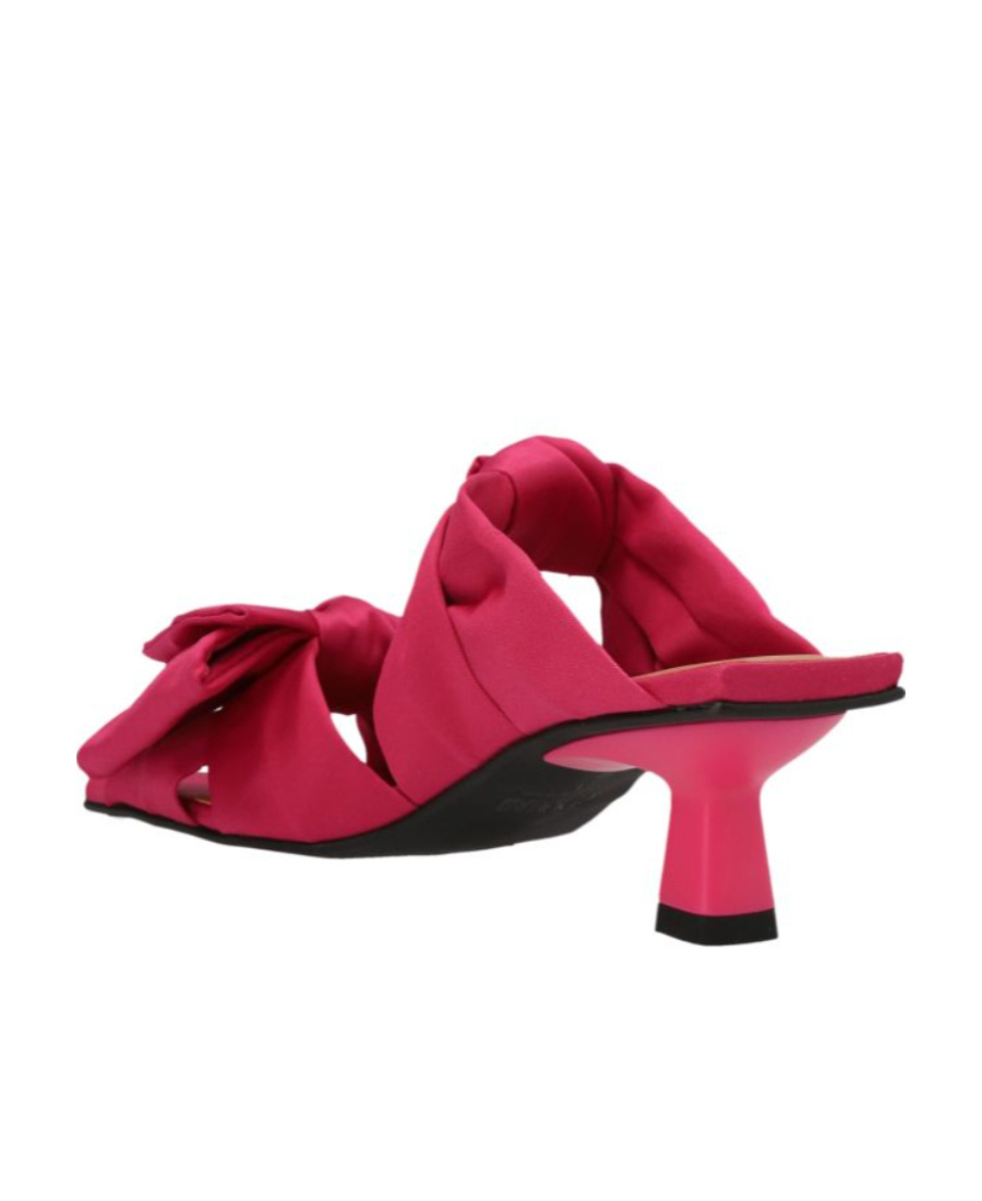 Ganni Bow-detail Mules In Pink