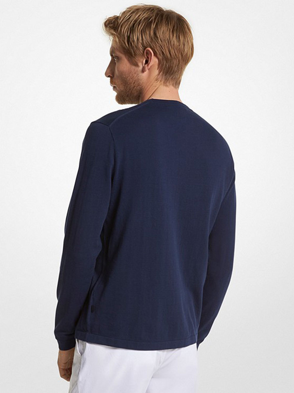 Michael Kors Round Neck Plain Sweater In Black