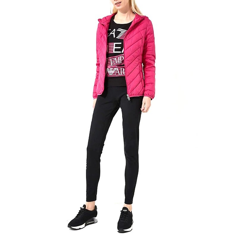 EA7 LOGO HOODED DOWN JACKET