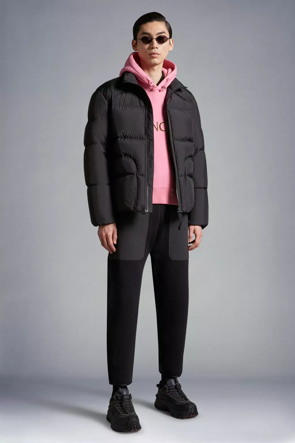 Moncler Cotton Joggers Elastic Waistband In Black