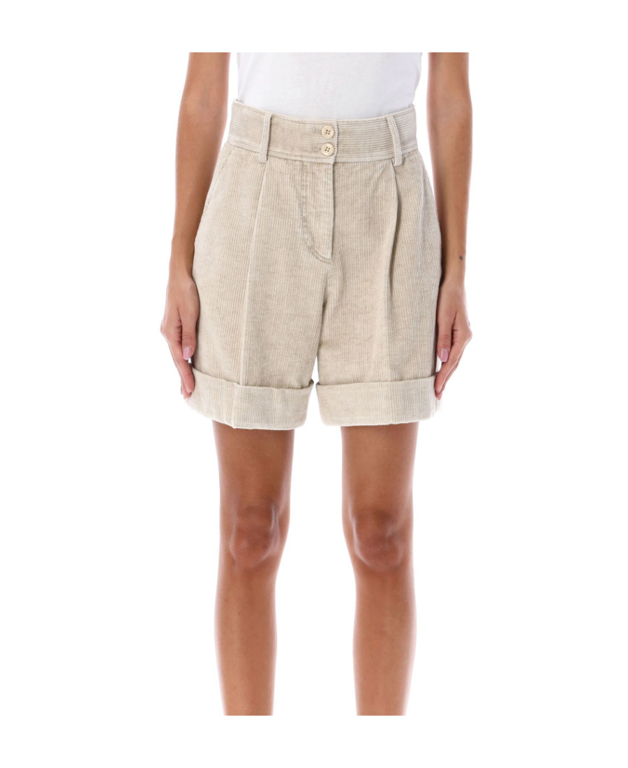 See By Chloé High-waisted Corduroy Shorts In Nude