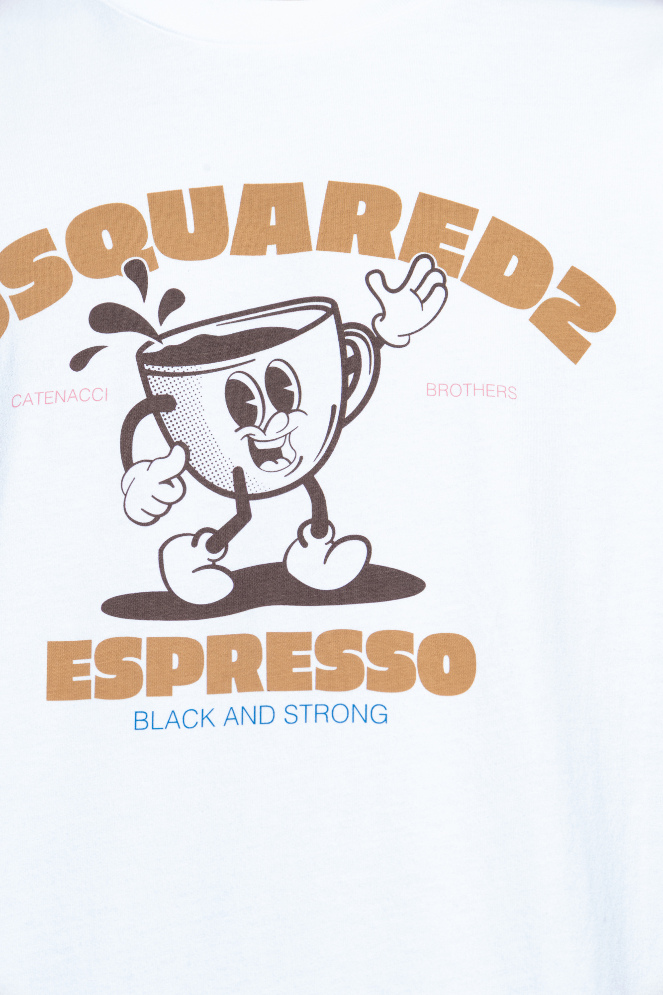 Dsquared2 Playful Graphic Print Cotton T-shirt In White