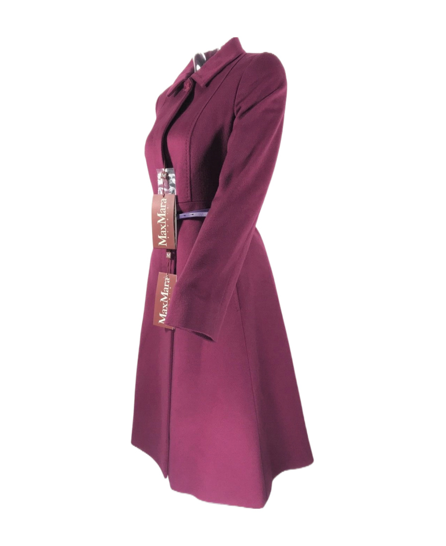 Max Mara Logo Cashmere Coat In Red