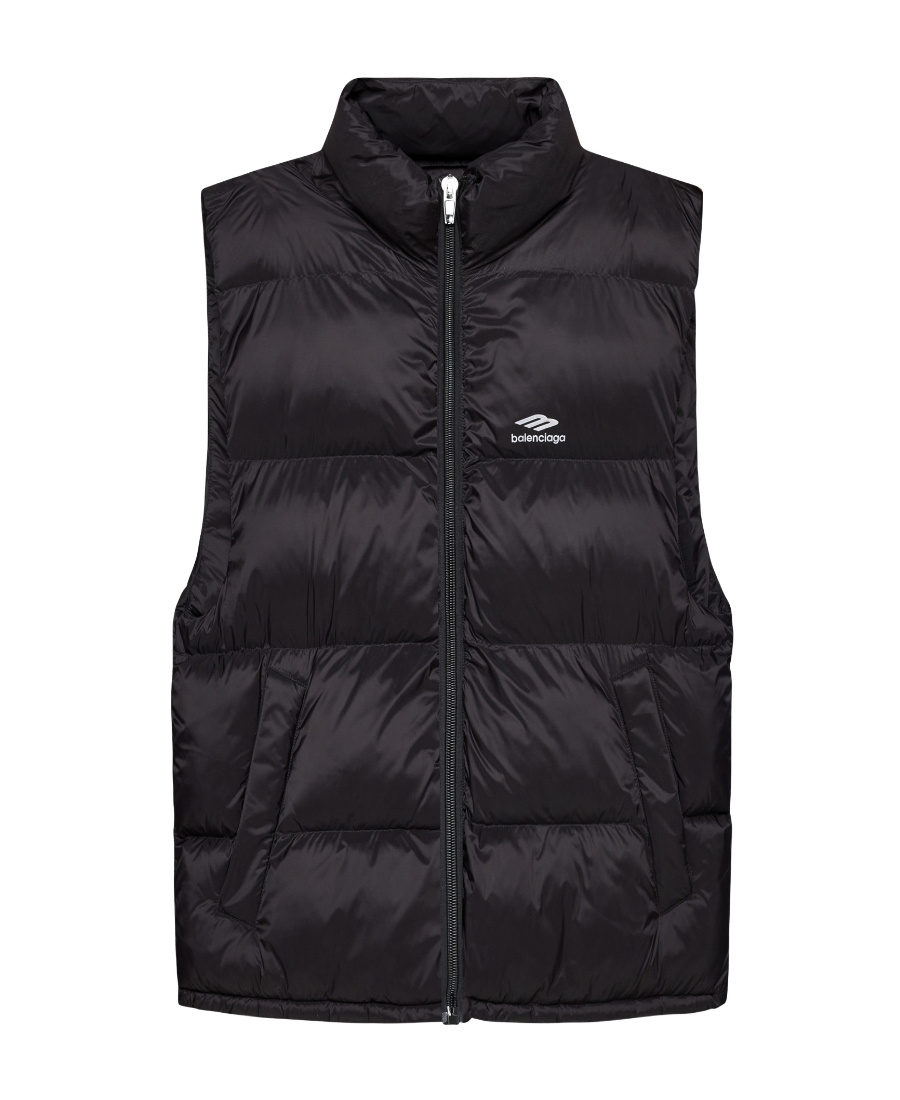 Balenciaga Quilted Nylon Puffer Vest In Black