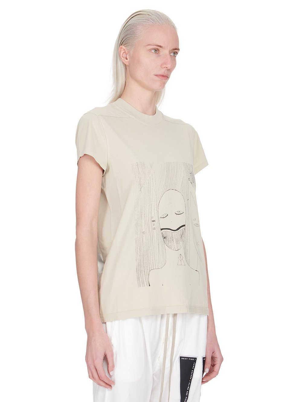 Rick Owens Drkshdw Printed T-shirt In White
