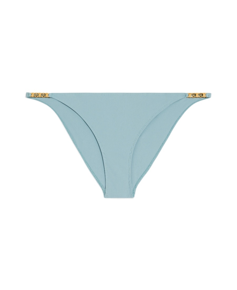 Celine Triomphe Matte Plain Knitted Swimsuit In Blue