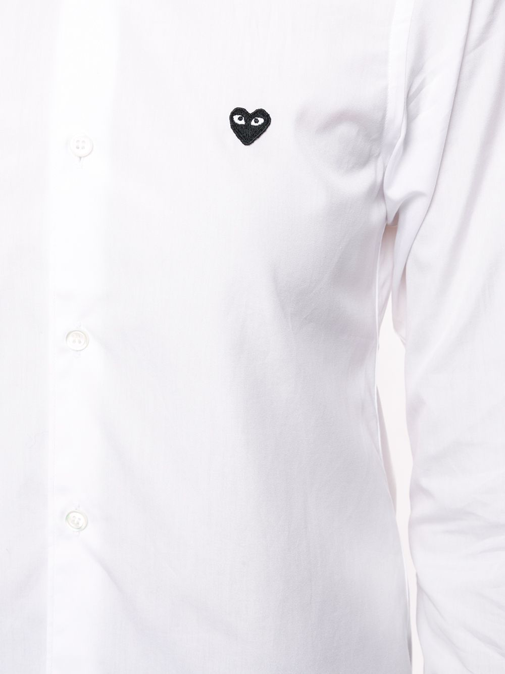 Comme Des Garçons Play Logo Embroidered Plain Shirt In White