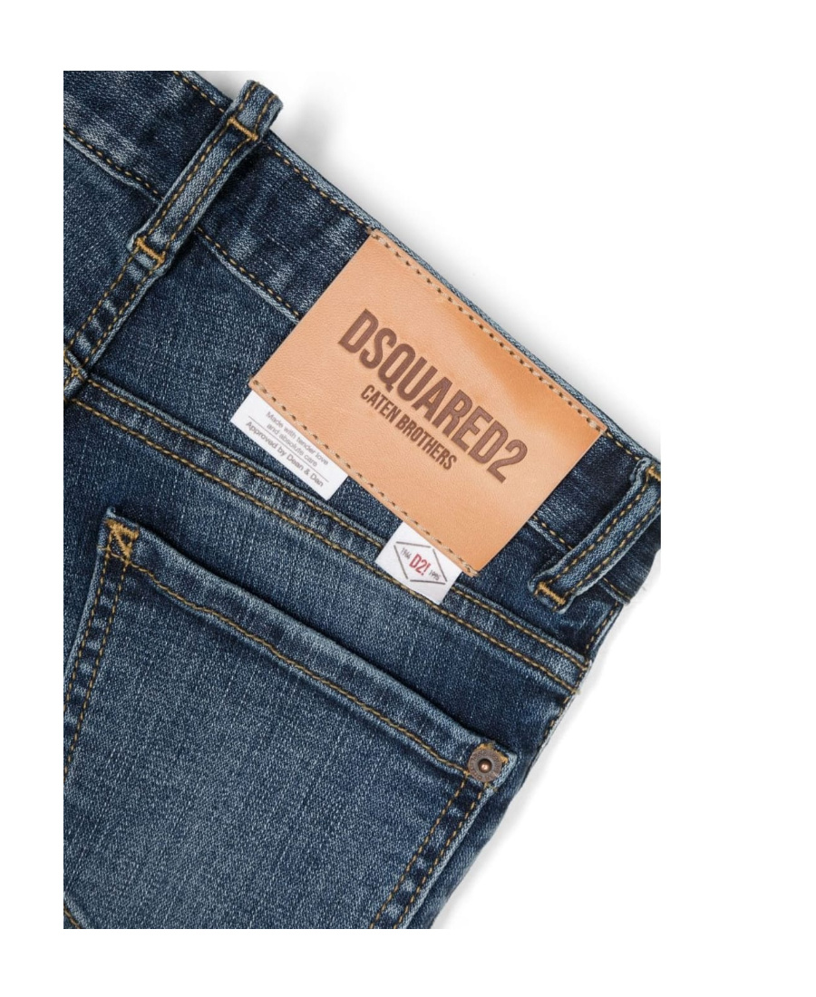 Dsquared2 Faded Imitation Denim Trousers In Blue