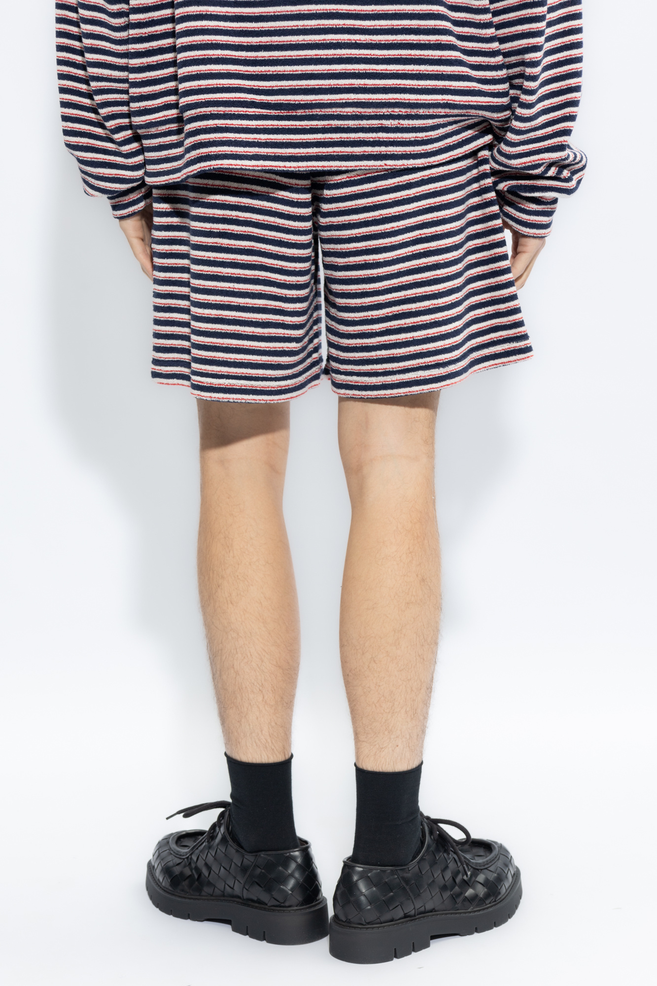Marni Stripe-print Slip-on Shorts In Black