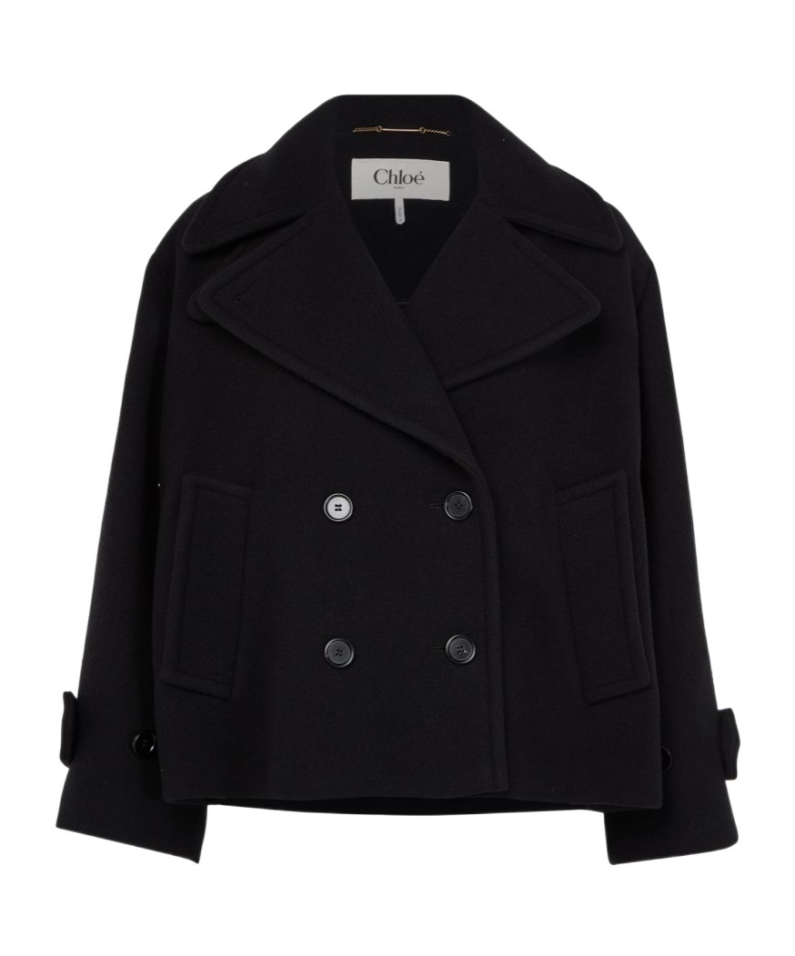 Chloé Collared Long-sleeved Jacket In Black