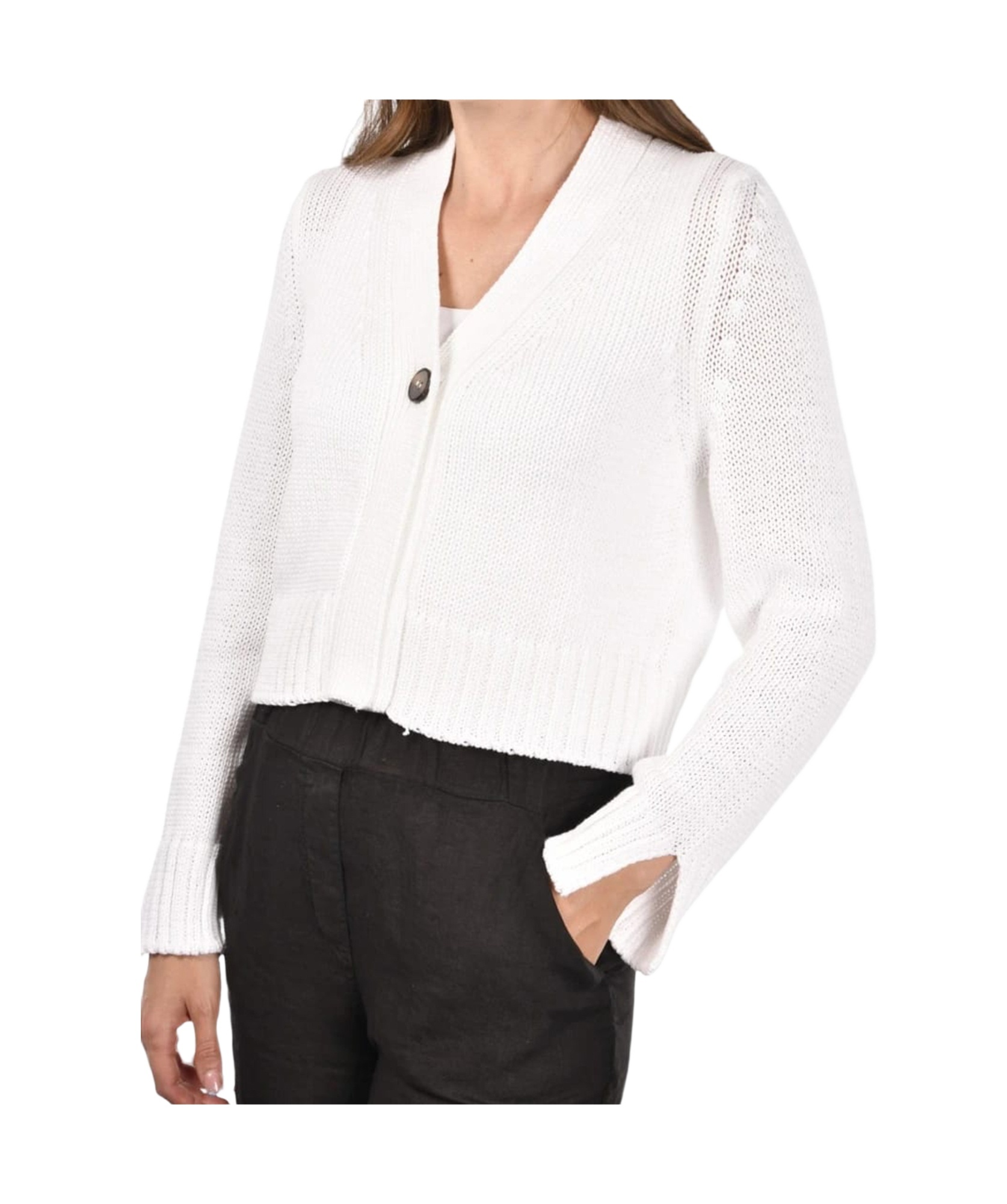 Gran Sasso Long-sleeved Knitted Cardigan In White