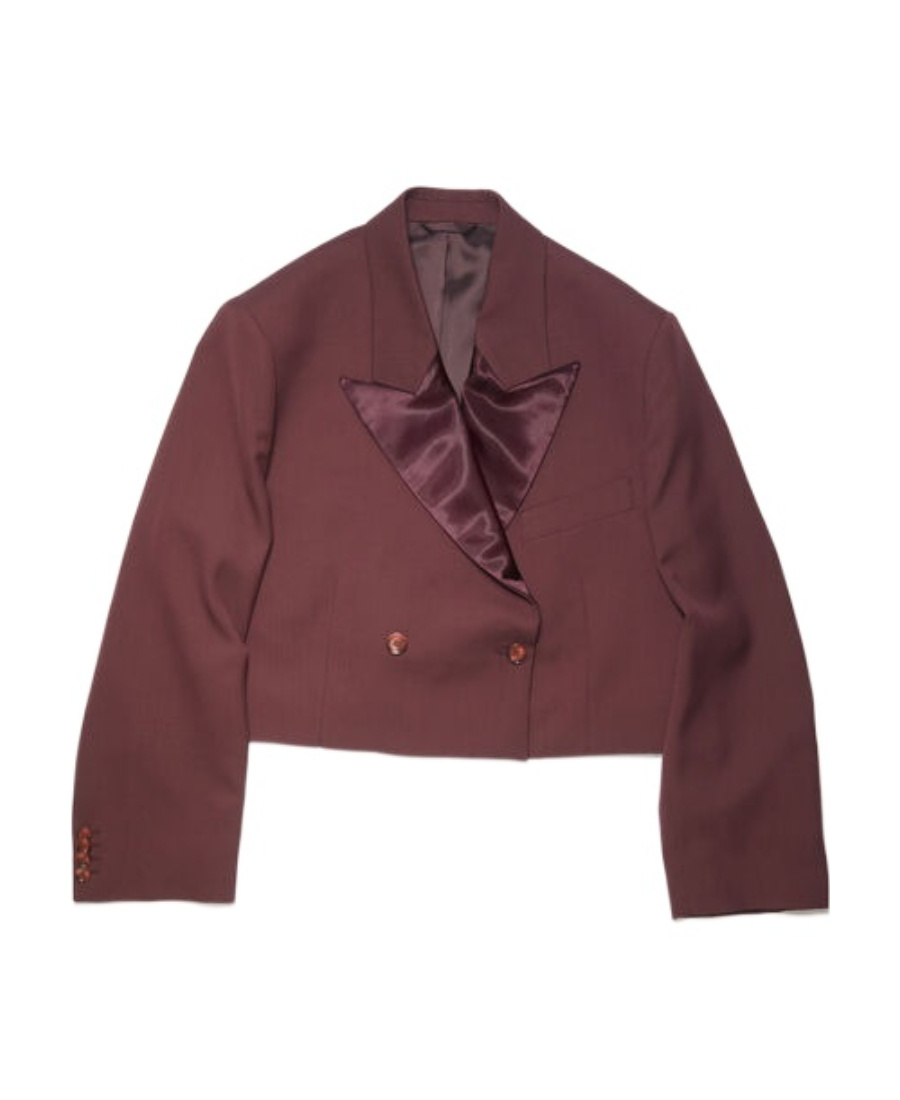 Acne Studios Cropped Relaxed Fit Blazer In Red