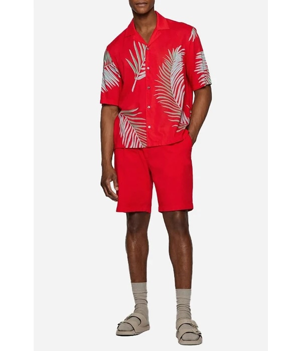 Hugo Boss Straight Shorts In Red