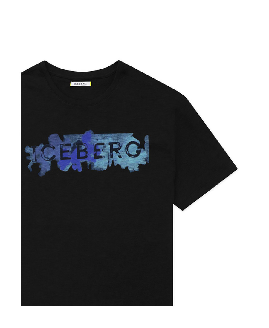Iceberg Round Collar Logo T-shirt In Black