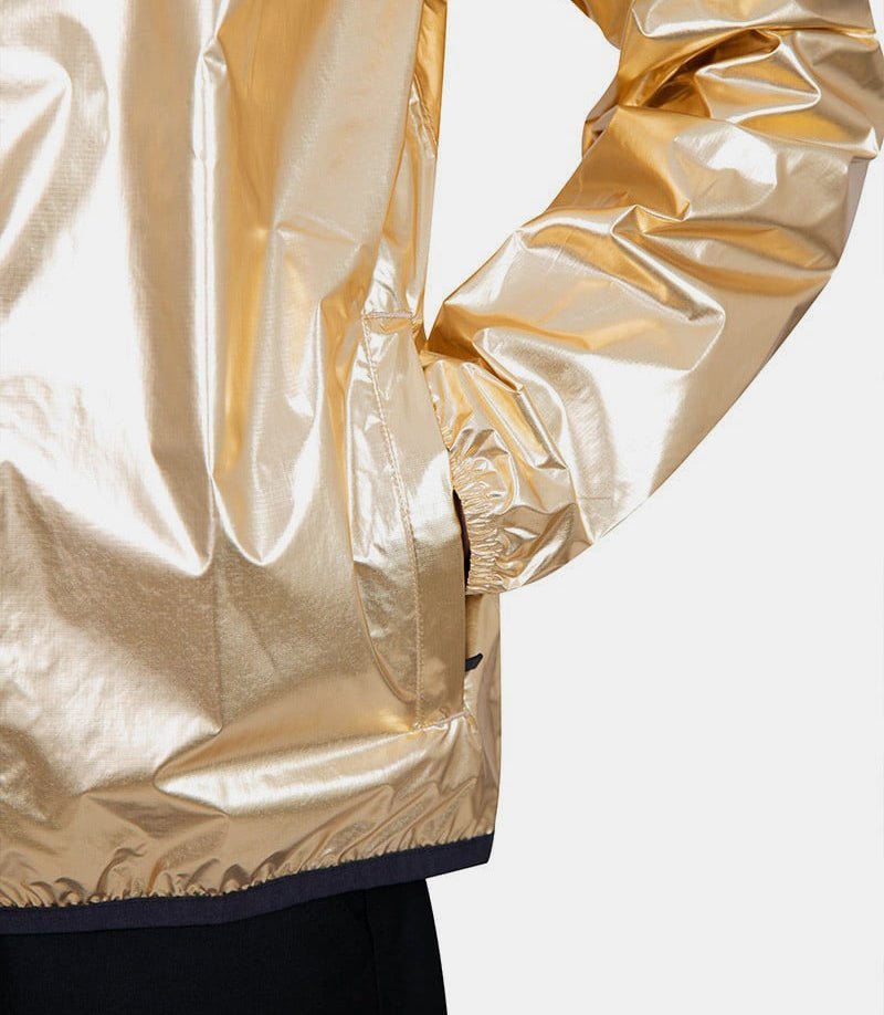 Comme Des Garçons Play K-way Gold Emblem Full Zip Jacket In Gold
