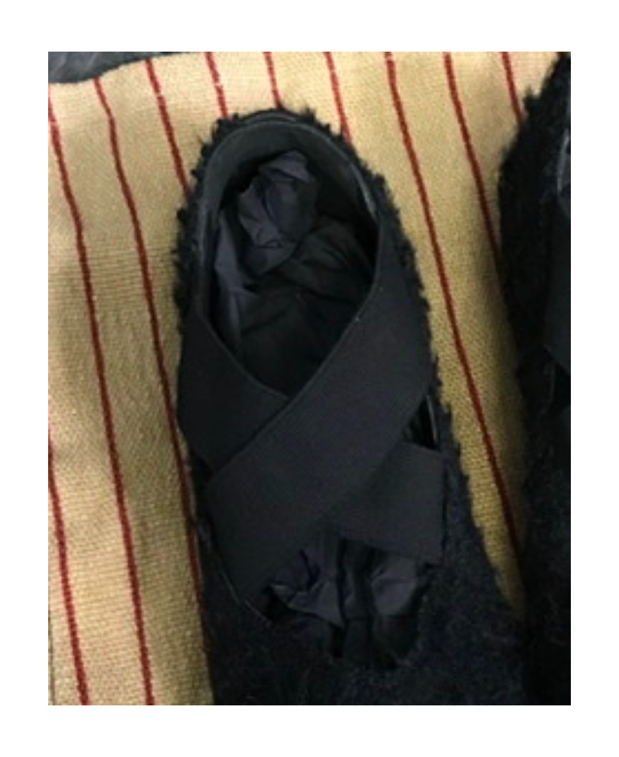 Uma Wang Black Wool Ballet Shoes In Black