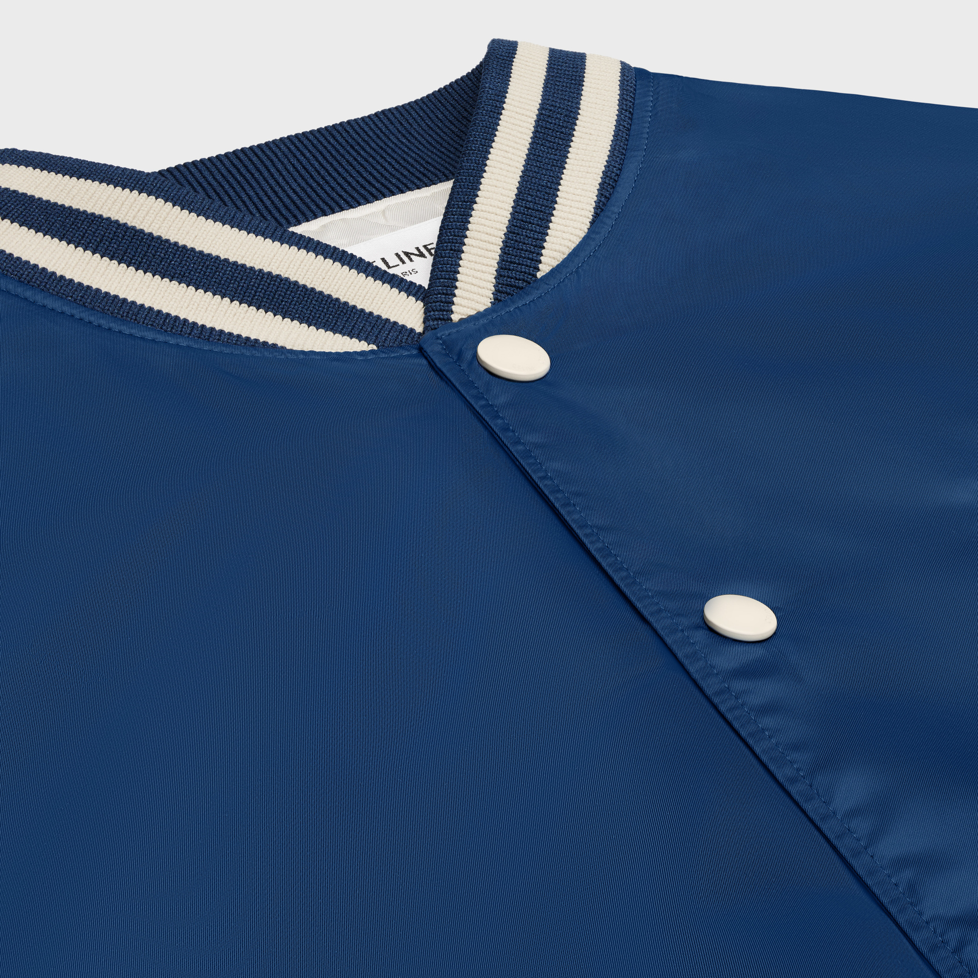 Celine Patch Teddy Bear Jacket In Blue