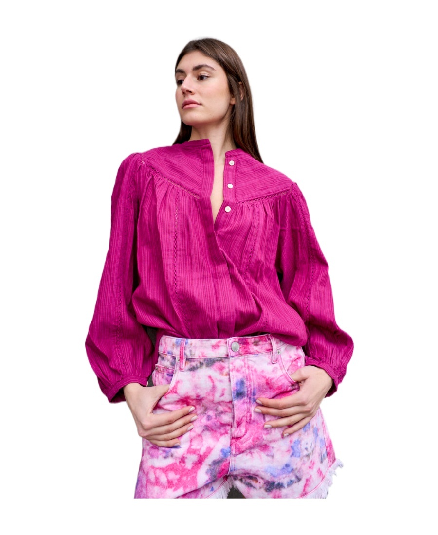 Shop Isabel Marant Étoile Long-sleeved Blouse In Red