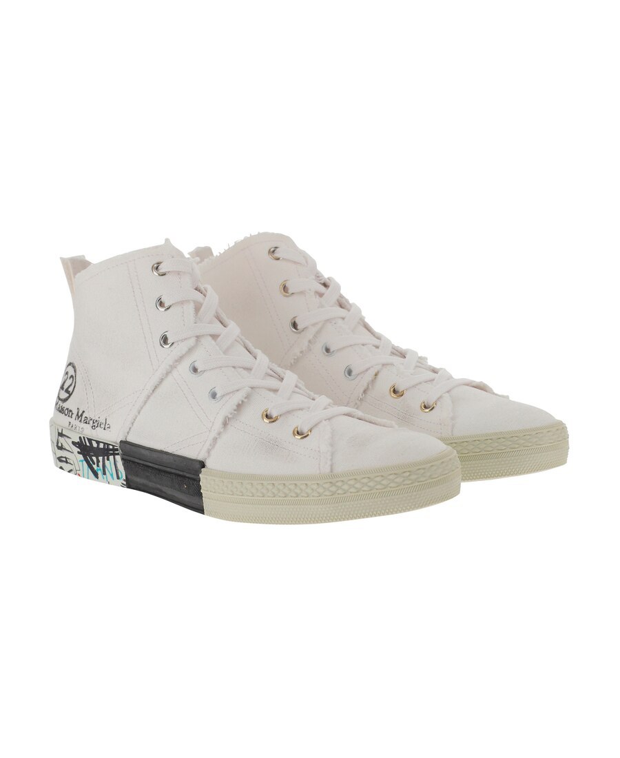Maison Margiela Logo High-top Casual Sneakers In Gray