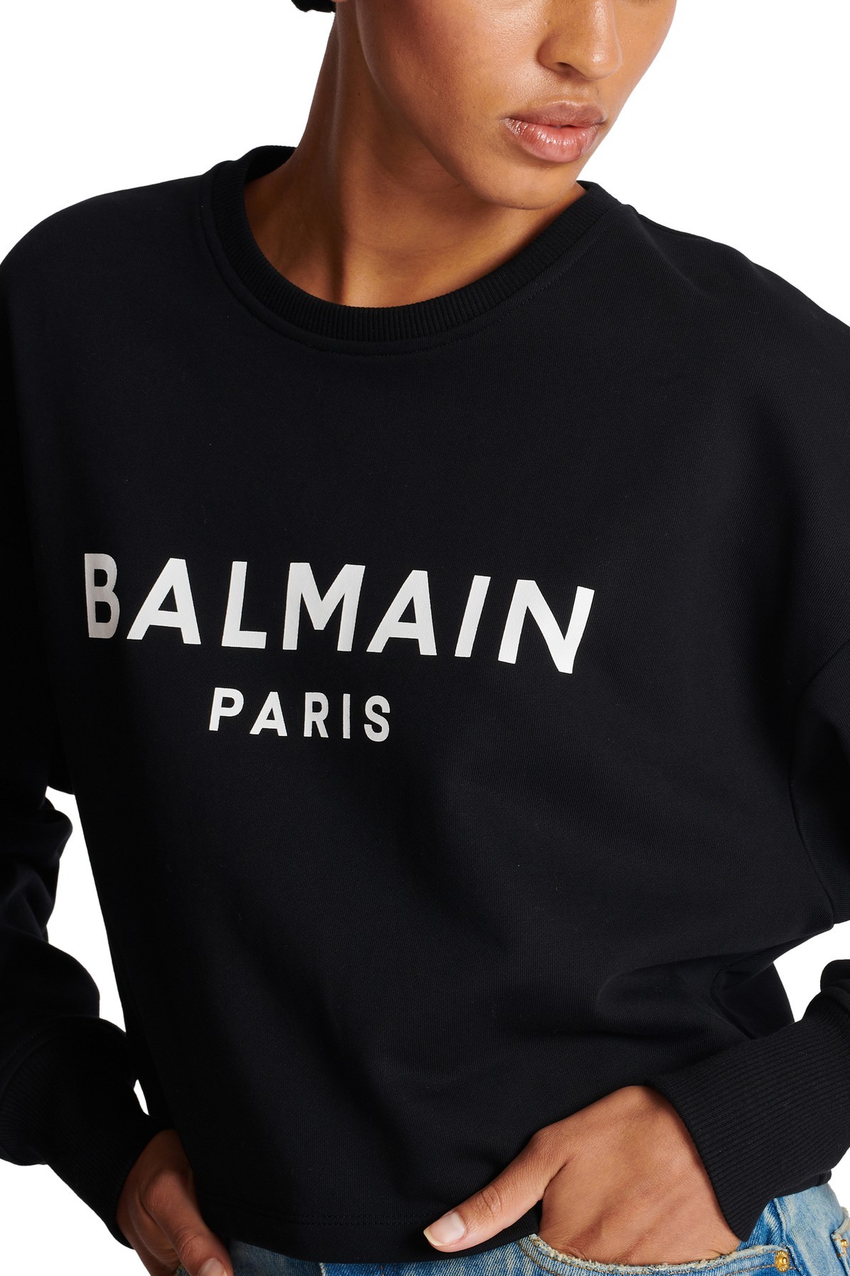 BALMAIN LOGO LONG-SLEEVED SWEATER