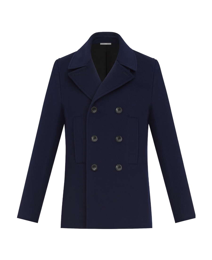 Dior Double-breasted Casual Coat In Black