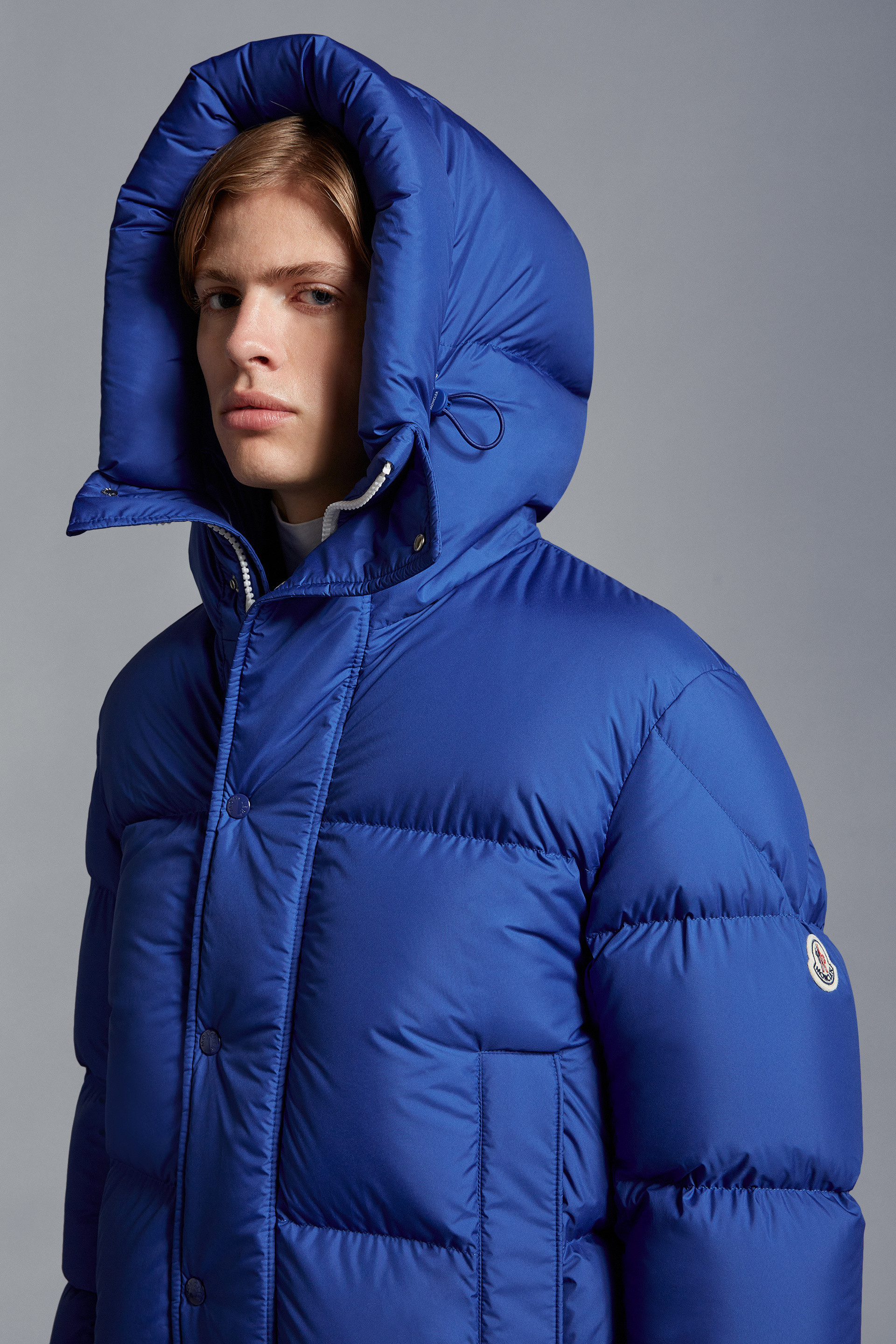 Shop Moncler Risler Quilted Hooded Puffer Jacket In Blue