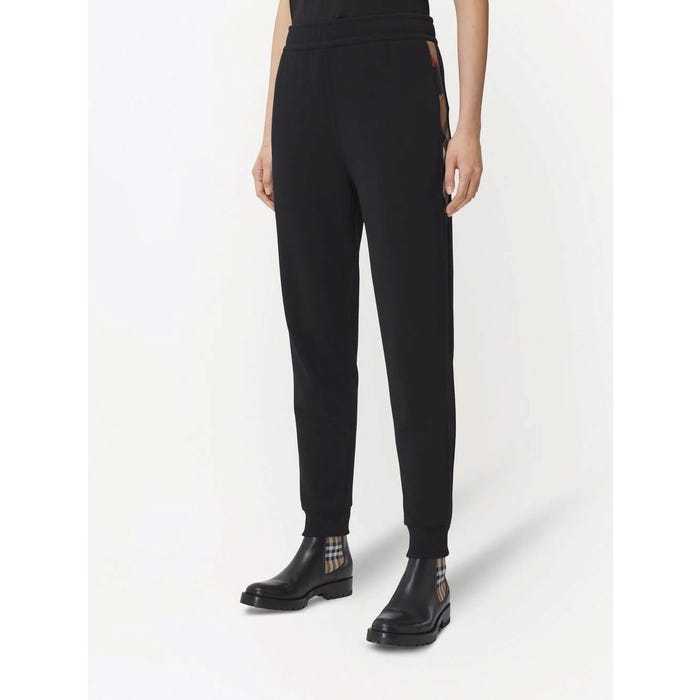 Shop Burberry Stephan Vintage Check-detail Track Pants In Black