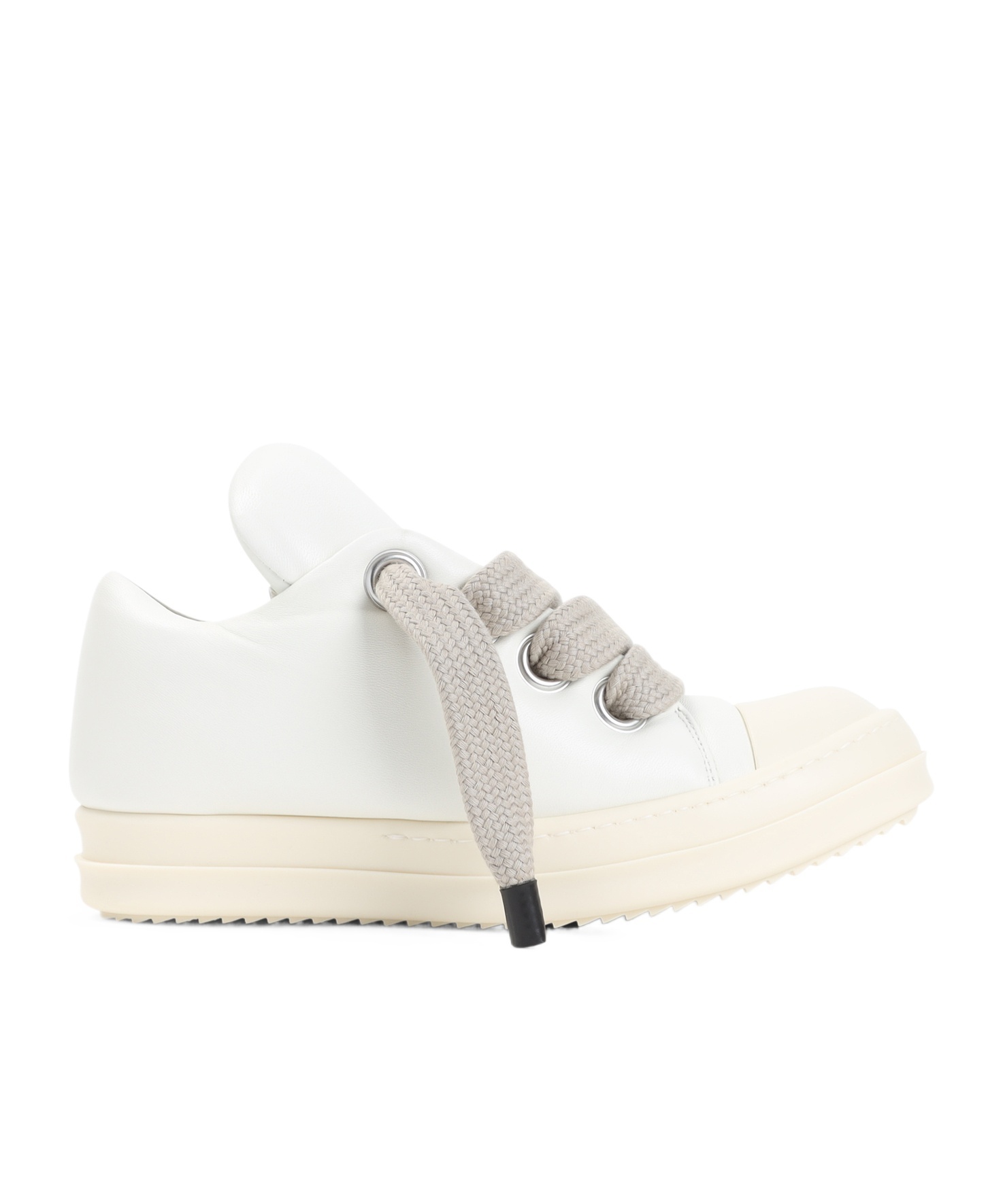 Rick Owens Hollywood Jumbo Laced Puffer Low Sneakers In White