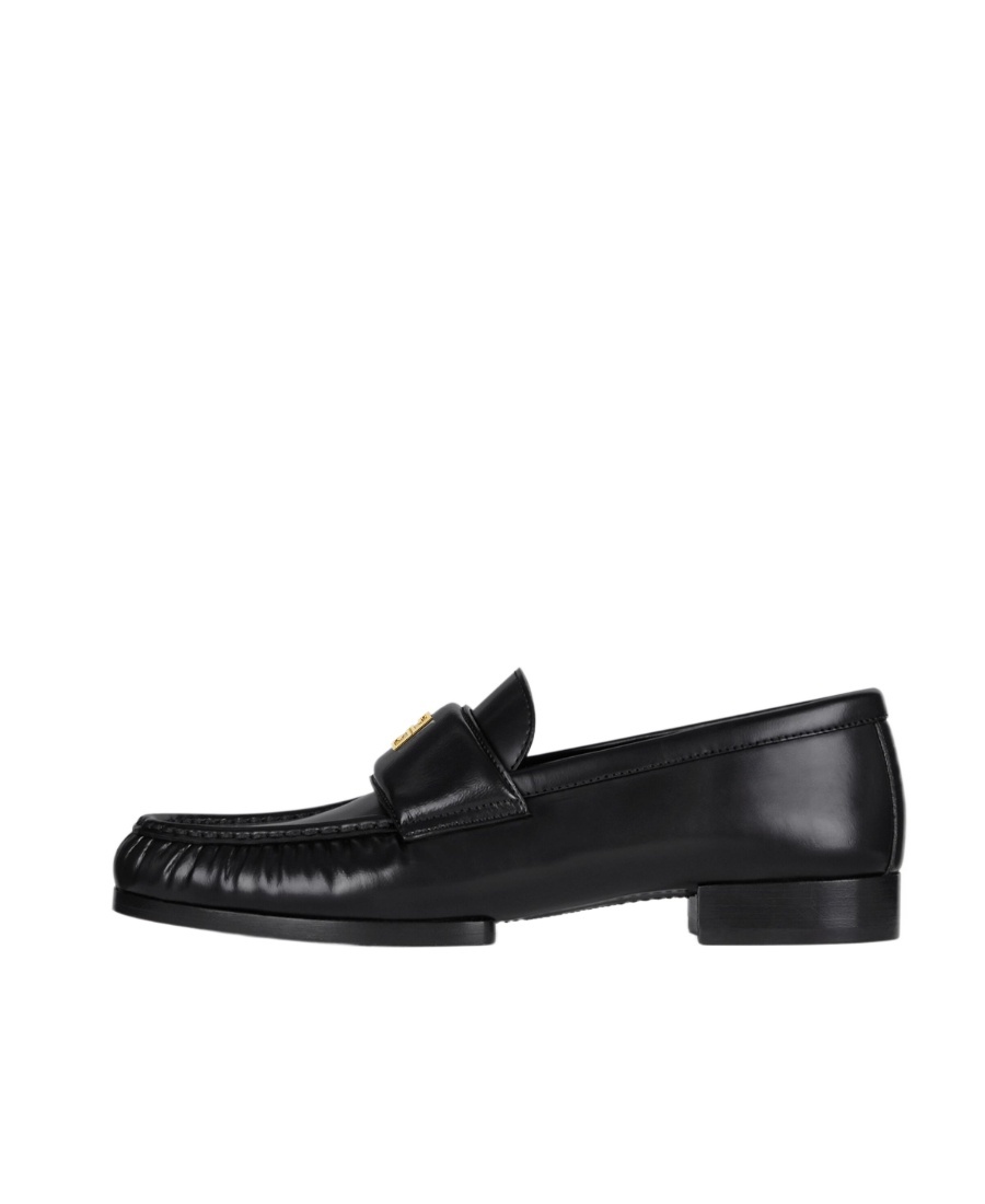 Givenchy Classic Lambskin Loafers With Ruched Detailing In Black