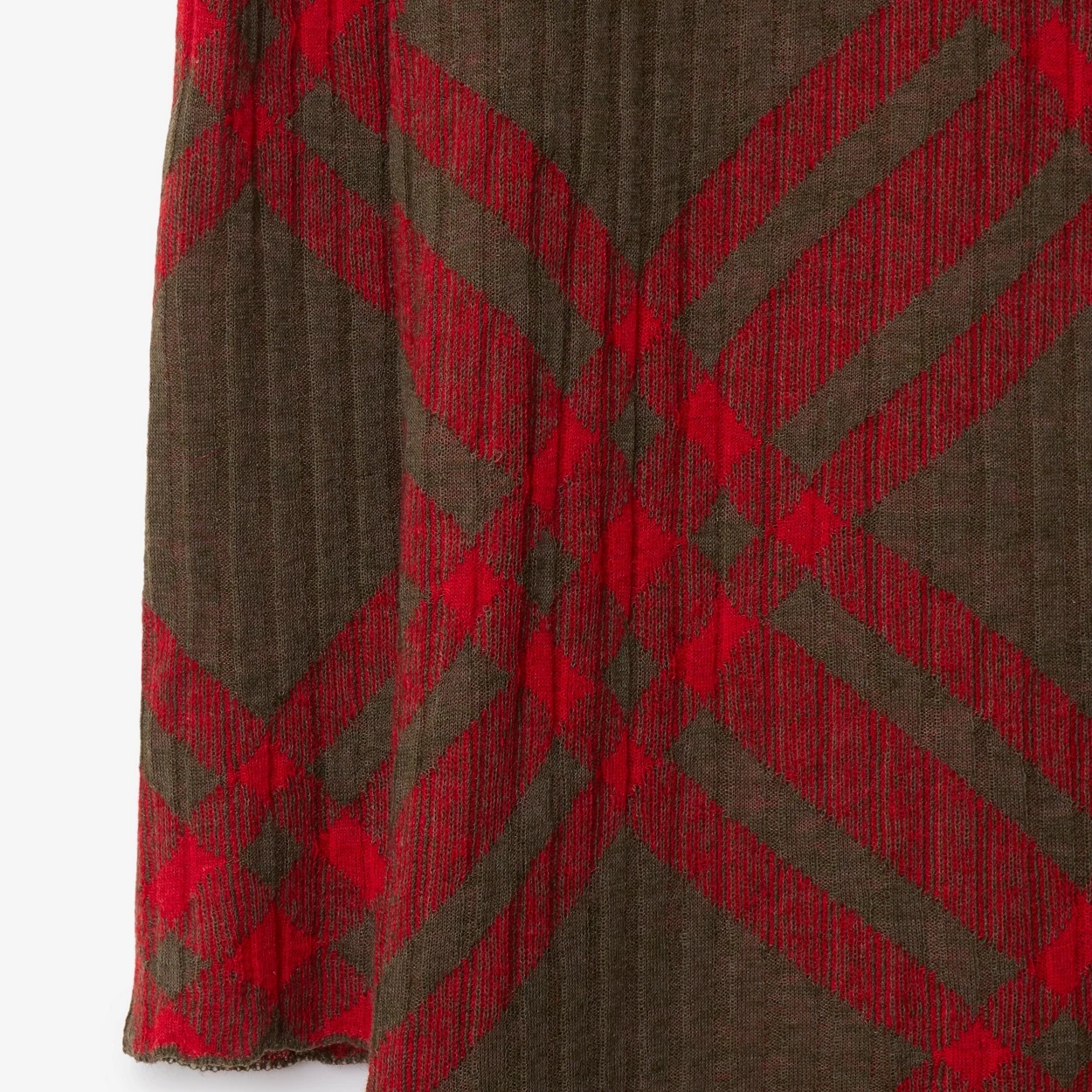 Shop Burberry Checkered Wool Blend Shift Dress In Red