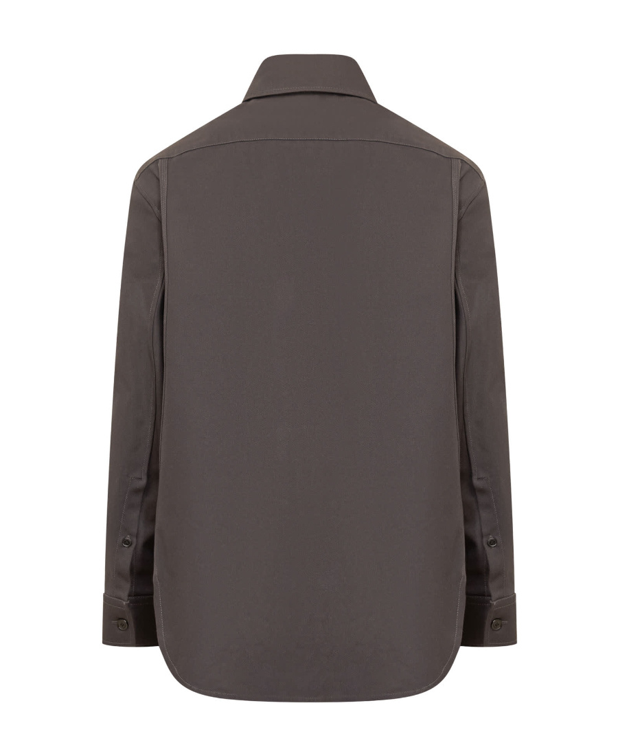 Lanvin Logo Embroidered Buttoned Shirt In Black