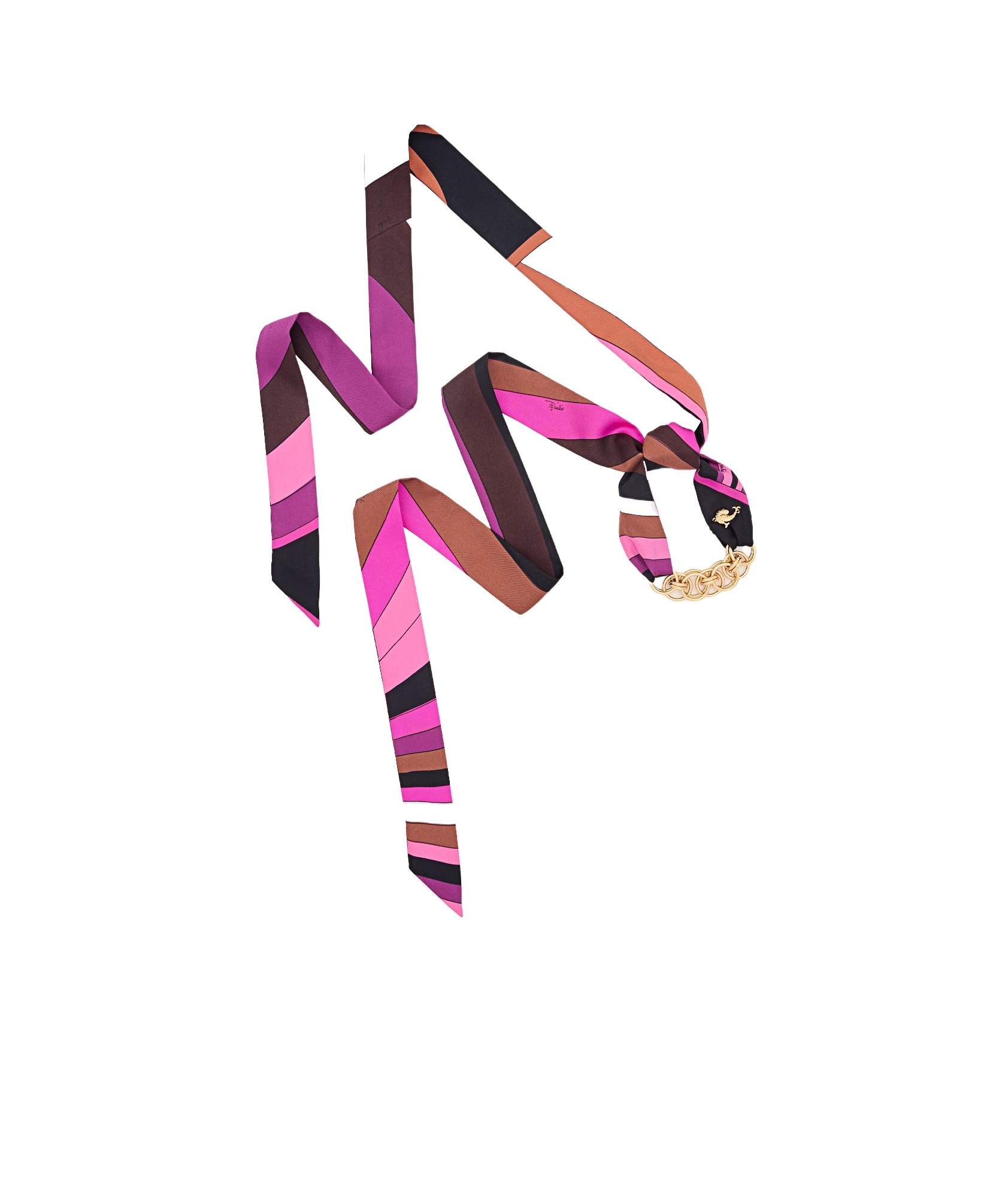 Pucci Silk Twill Bandeau Chain Bracelet In Pink
