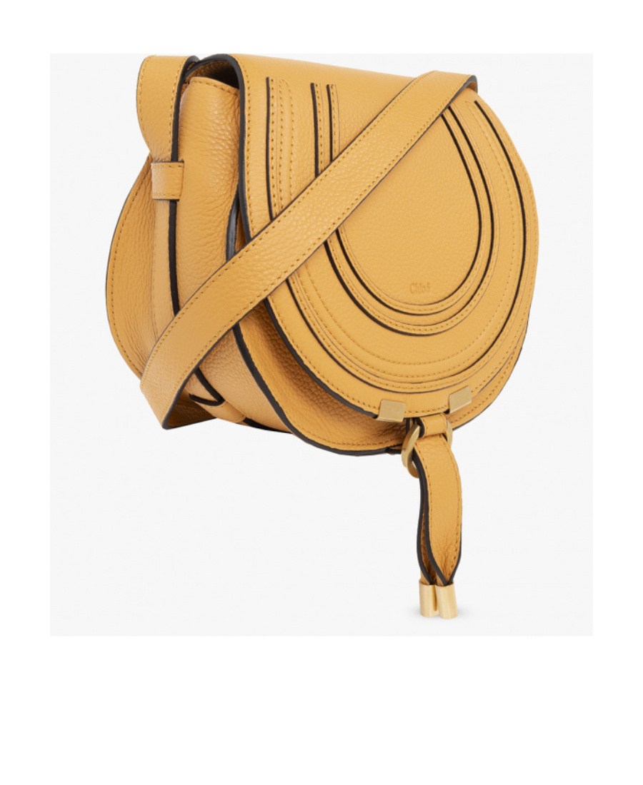 Chloé Yellow Marcie Small Saddle Bag In Yellow