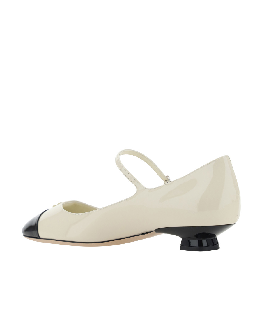 Miu Miu 40mm Patent-leather Ballerina Shoes In White