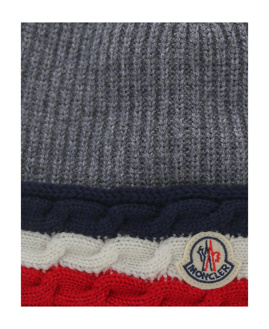 Moncler Virgin-wool Logo-patch Hat In Black