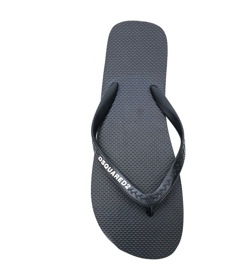 Shop Dsquared2 Logo Flip Flops In Black