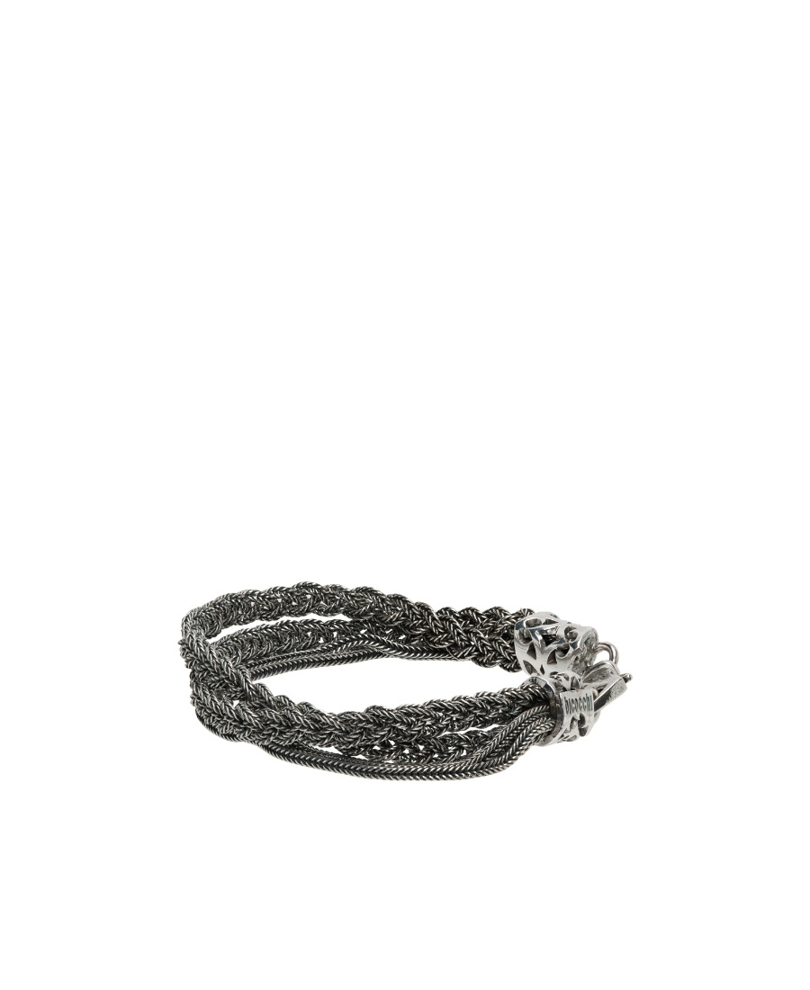 Emanuele Bicocchi Braided Chain Bracelet In Black