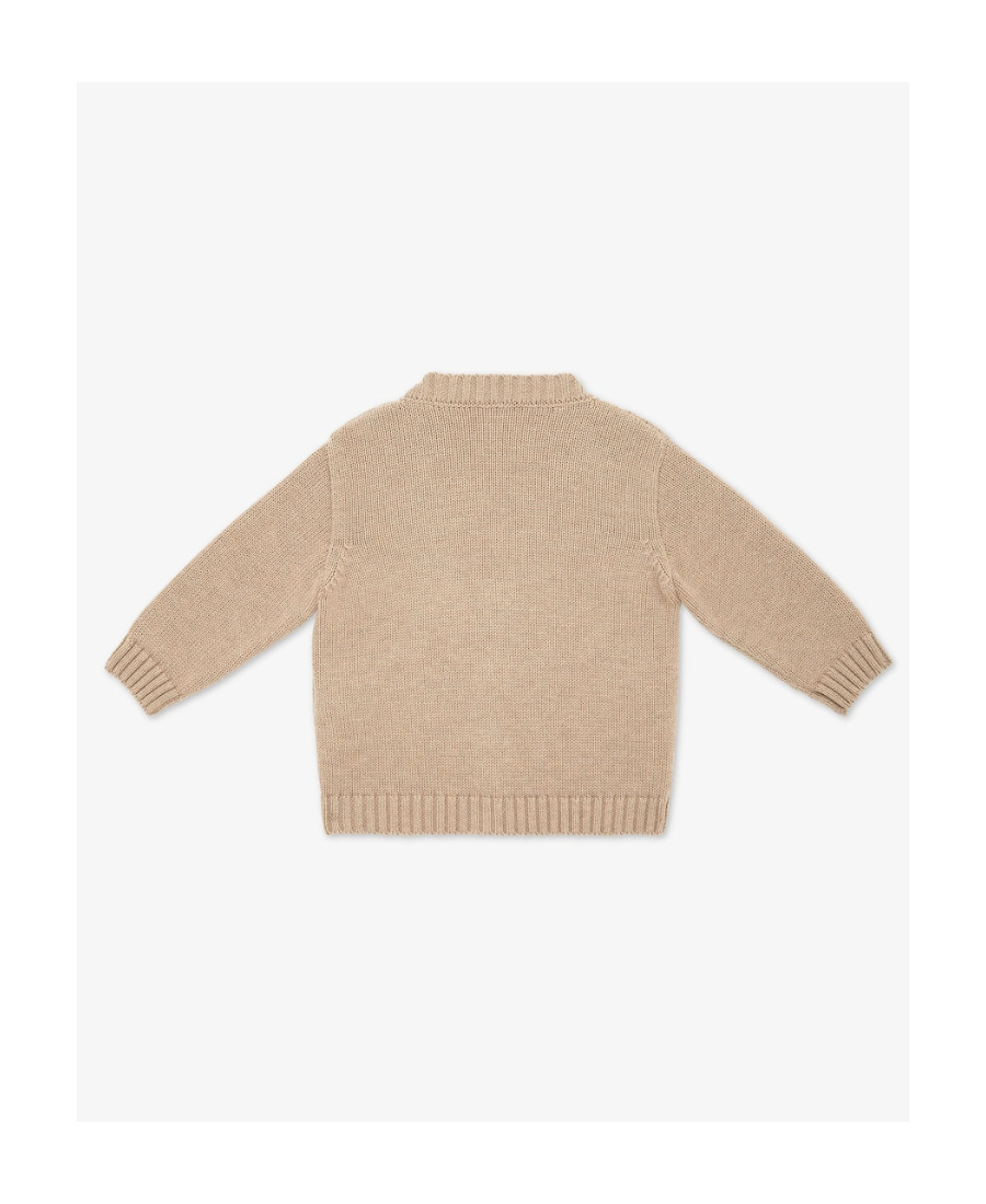 FENDI FENDI KIDS LOGO DETAILED V-NECK KNITTED CARDIGAN