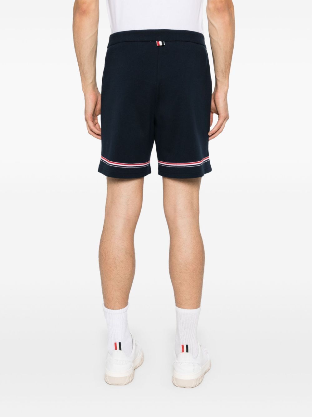 Shop Thom Browne Mid-rise Track Shorts In Black