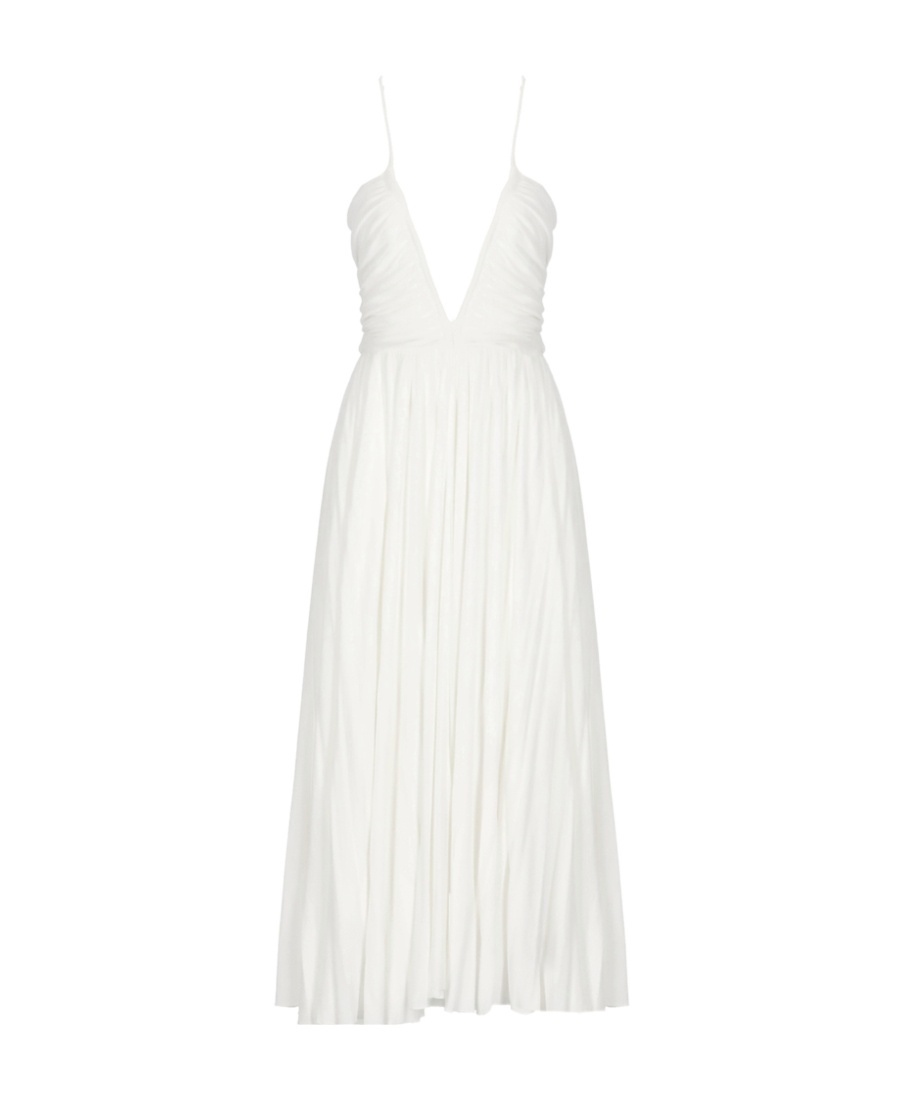Alexandre Vauthier Strapless V-neck Midi Dress In White