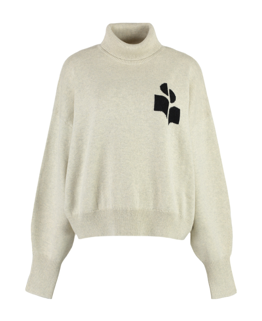 Shop Isabel Marant Étoile Intarsia-logo Roll-neck Jumper In Nude