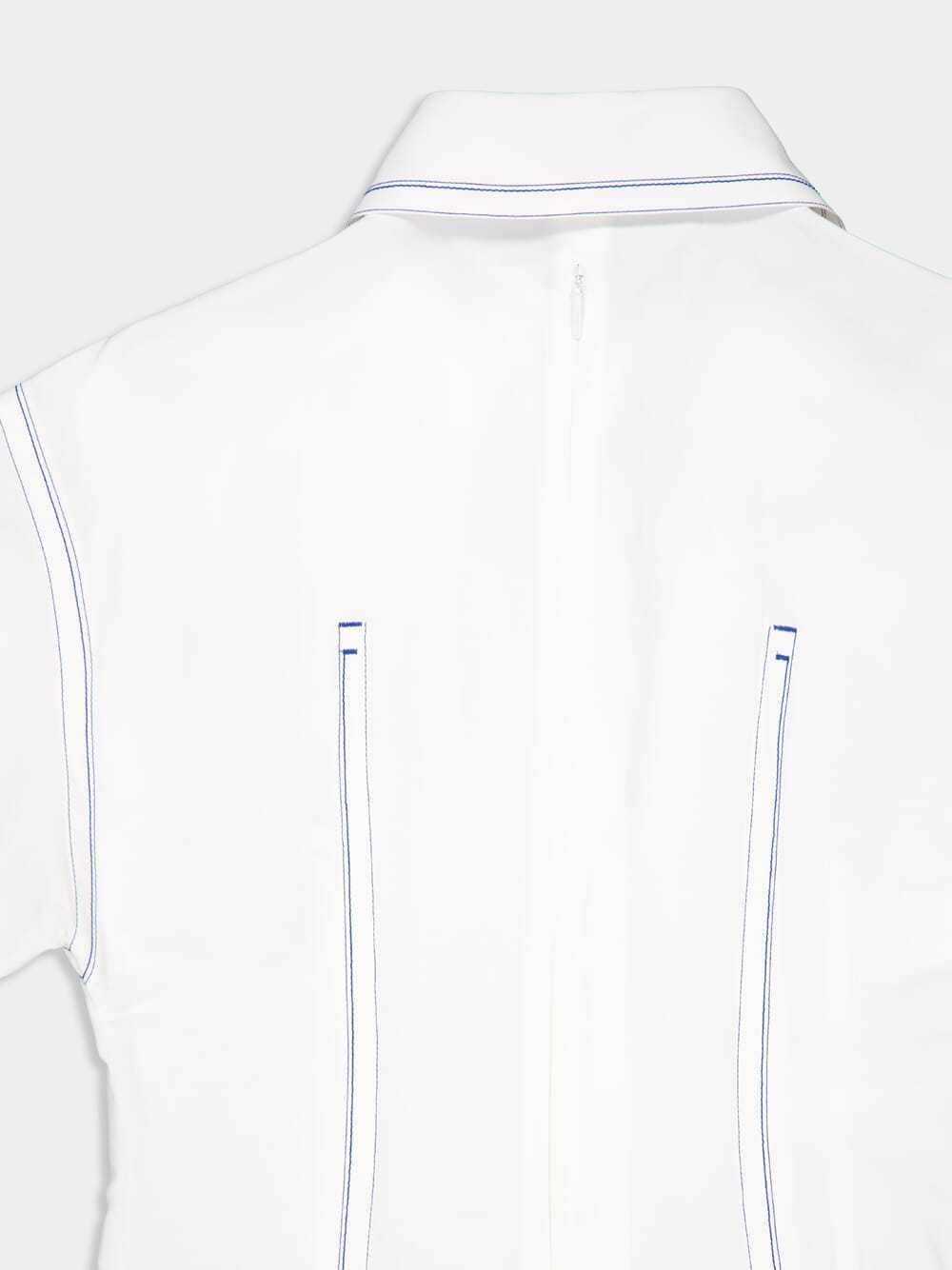 Ferragamo Lapel Short-sleeved Dress In White