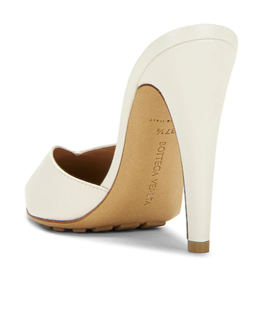 Bottega Veneta Punta Leather Mules In White