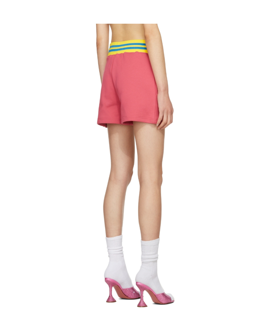 Moschino Cotton Shorts With Stretch Waistband And Striped Detail In Multicolor